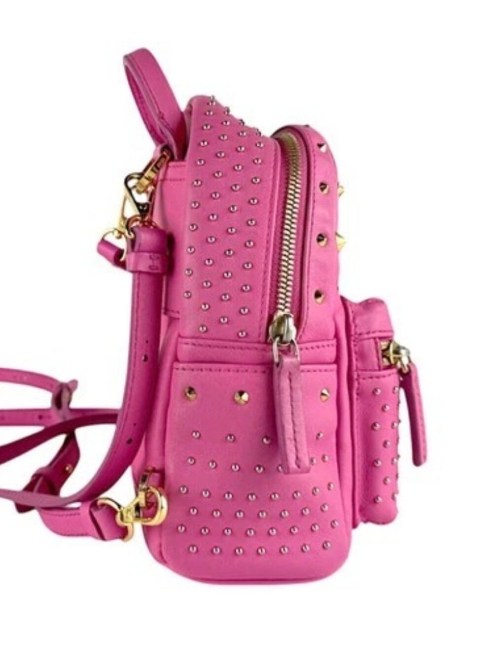 Auth MCM Backpack Pink/Gold Leather/Metal - z9383 - Picture 2 of 13
